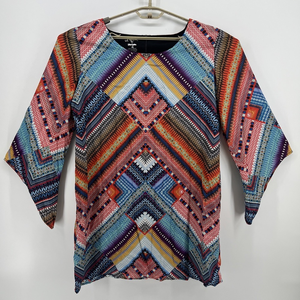Wrangler Rock 47 Dress Womens XL Colorful Western Cowgirl Country Lined